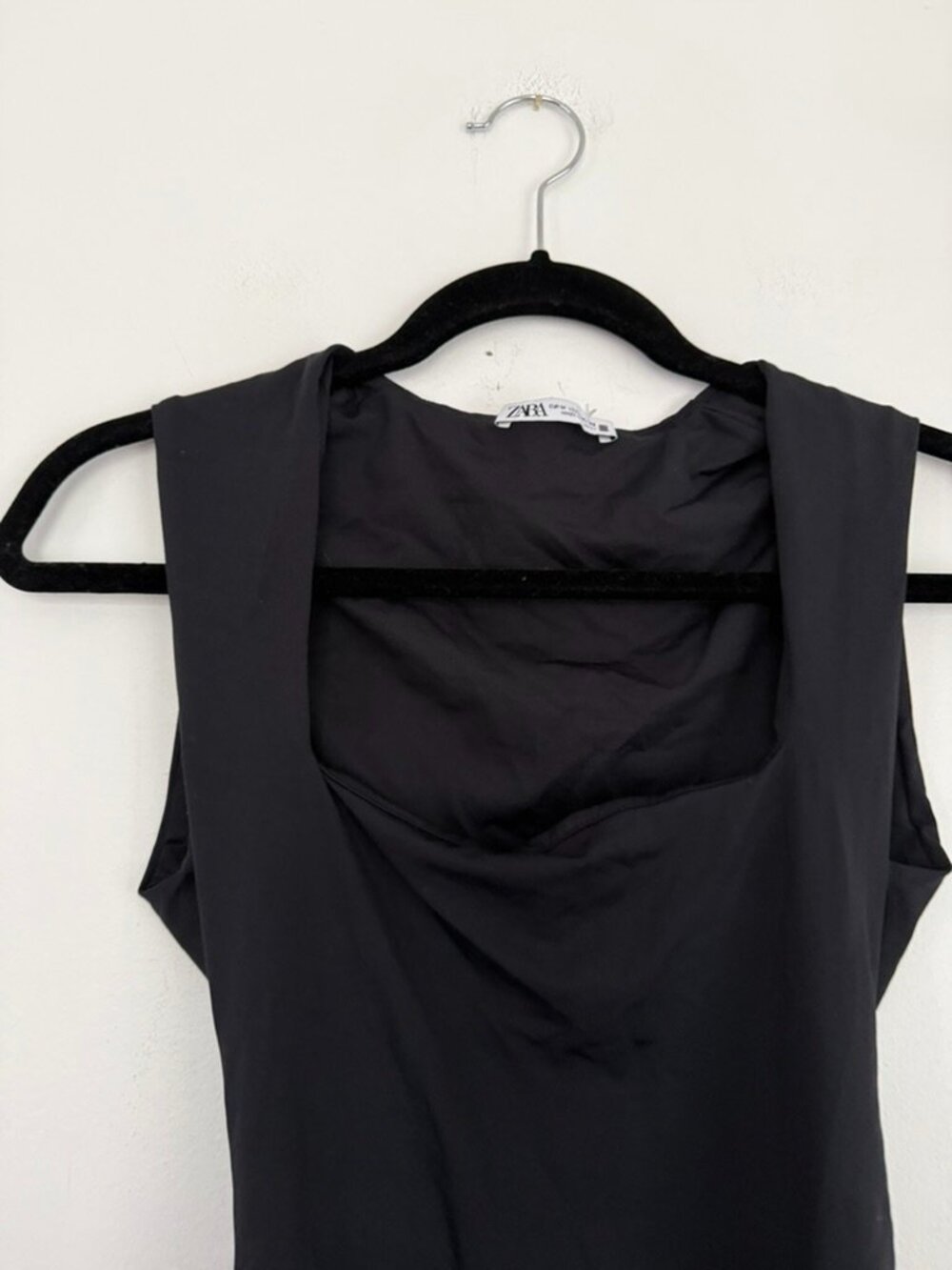 Zara Black Sleeveless Square Neck Bodysuit Size M - Picture 8 of 10